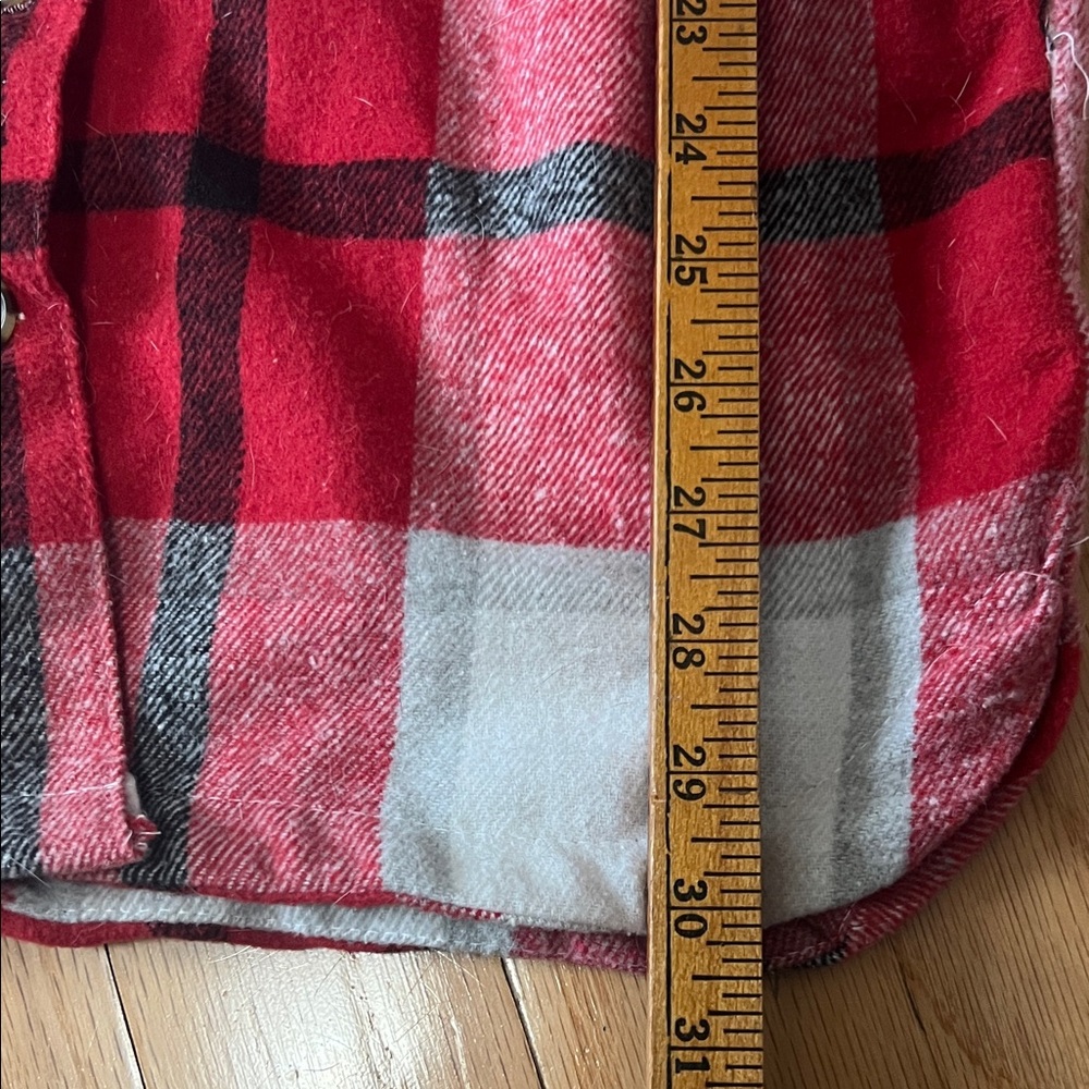 Red and White Plaid Button-Up Shirt - Picture 8 of 9